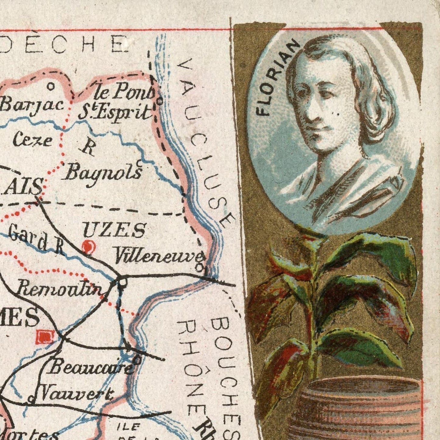 detail of the map from the top right corner