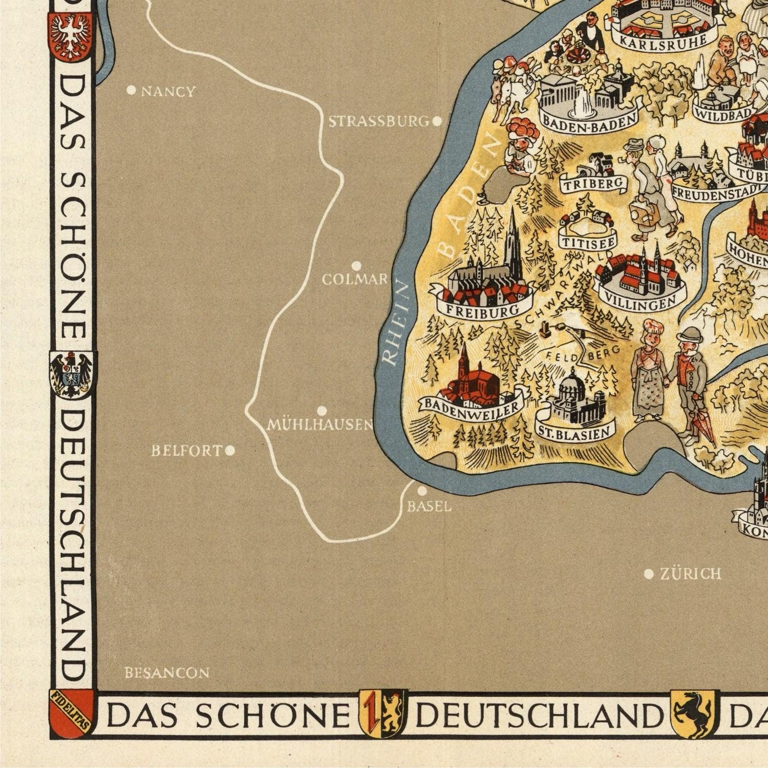 detail of the map from the bottom left corner