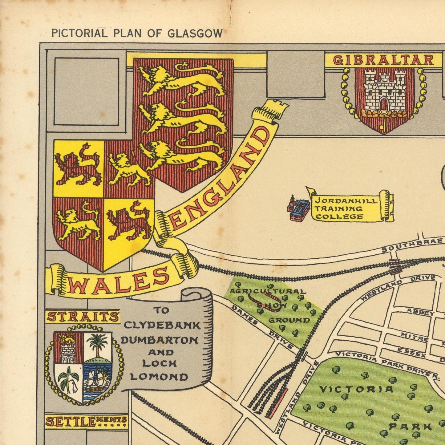 detail of the map from the top left corner