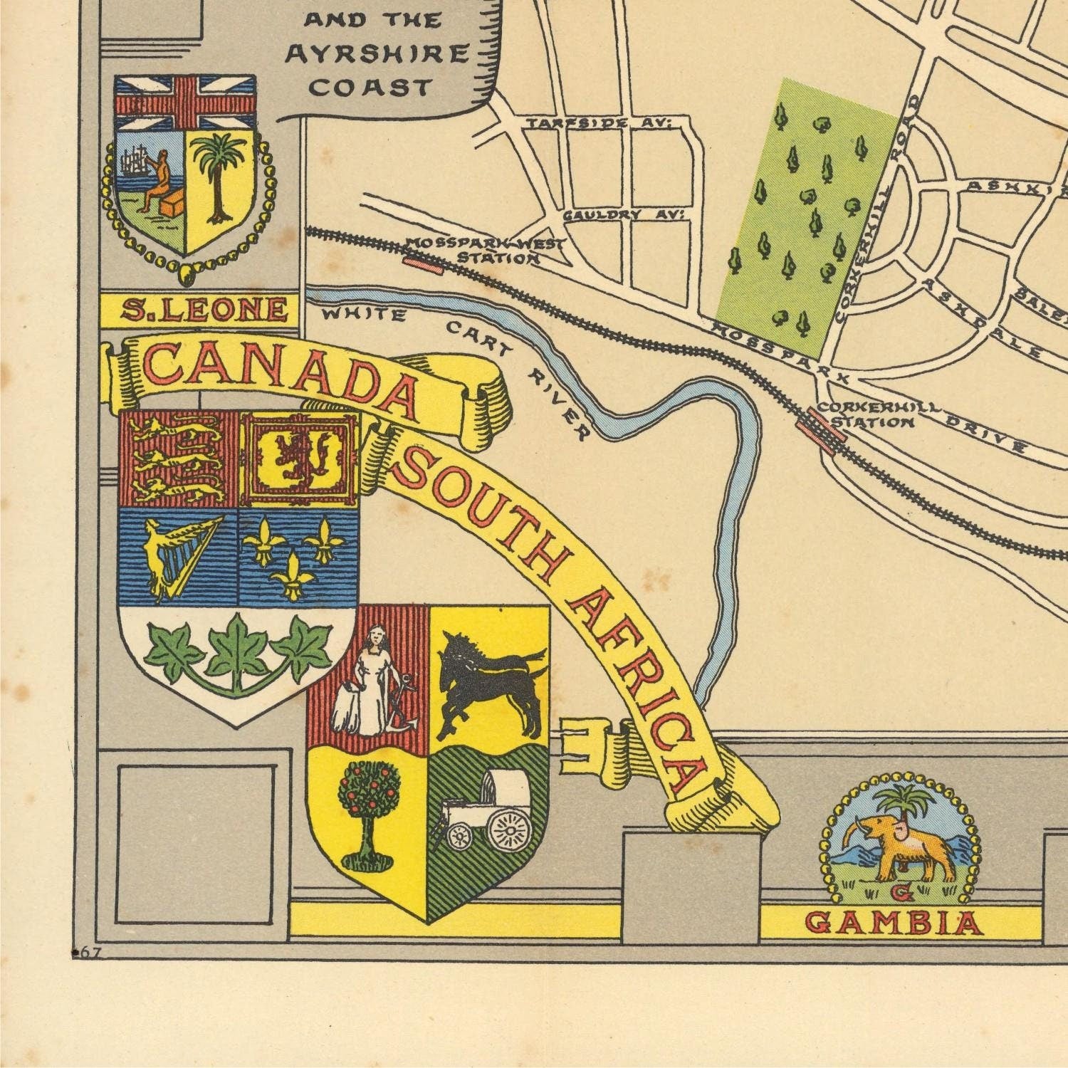 detail of the map from the bottom left corner