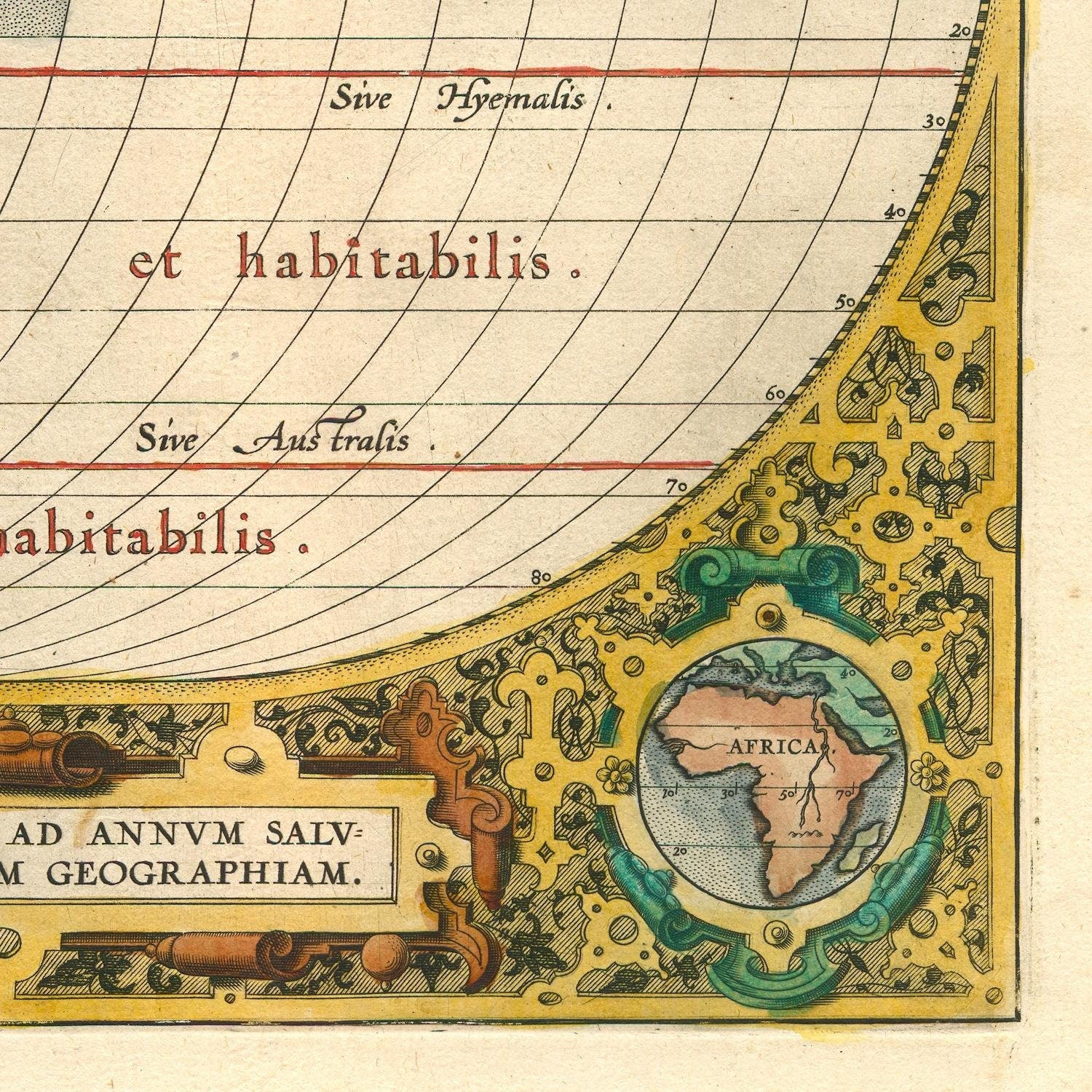 detail of the map from the bottom right corner