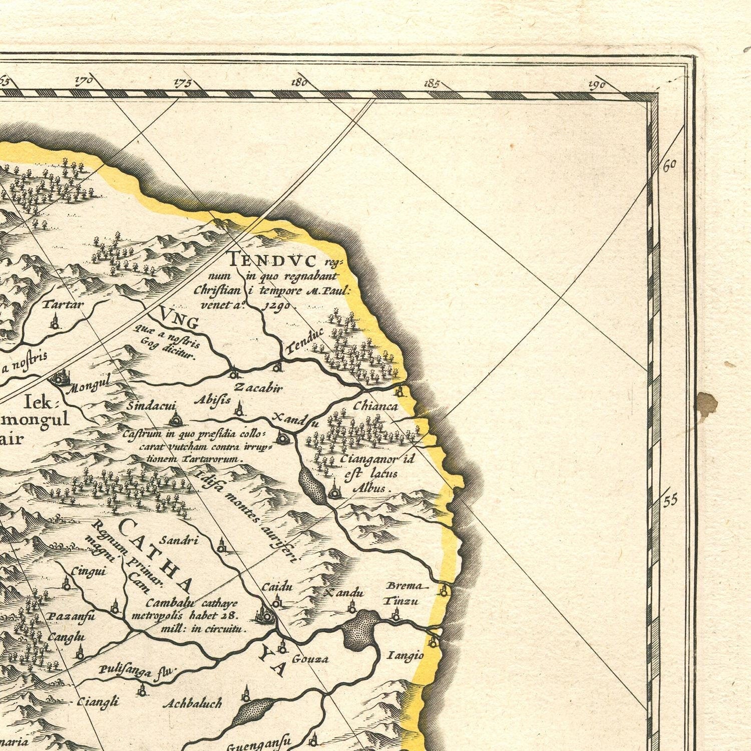 detail of the map from the top right corner