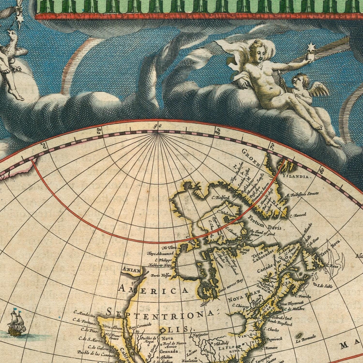 detail of the map from the centre left