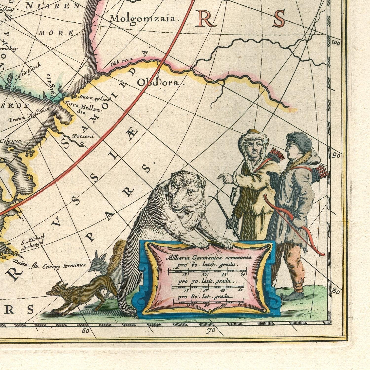 detail of the map from the bottom right corner