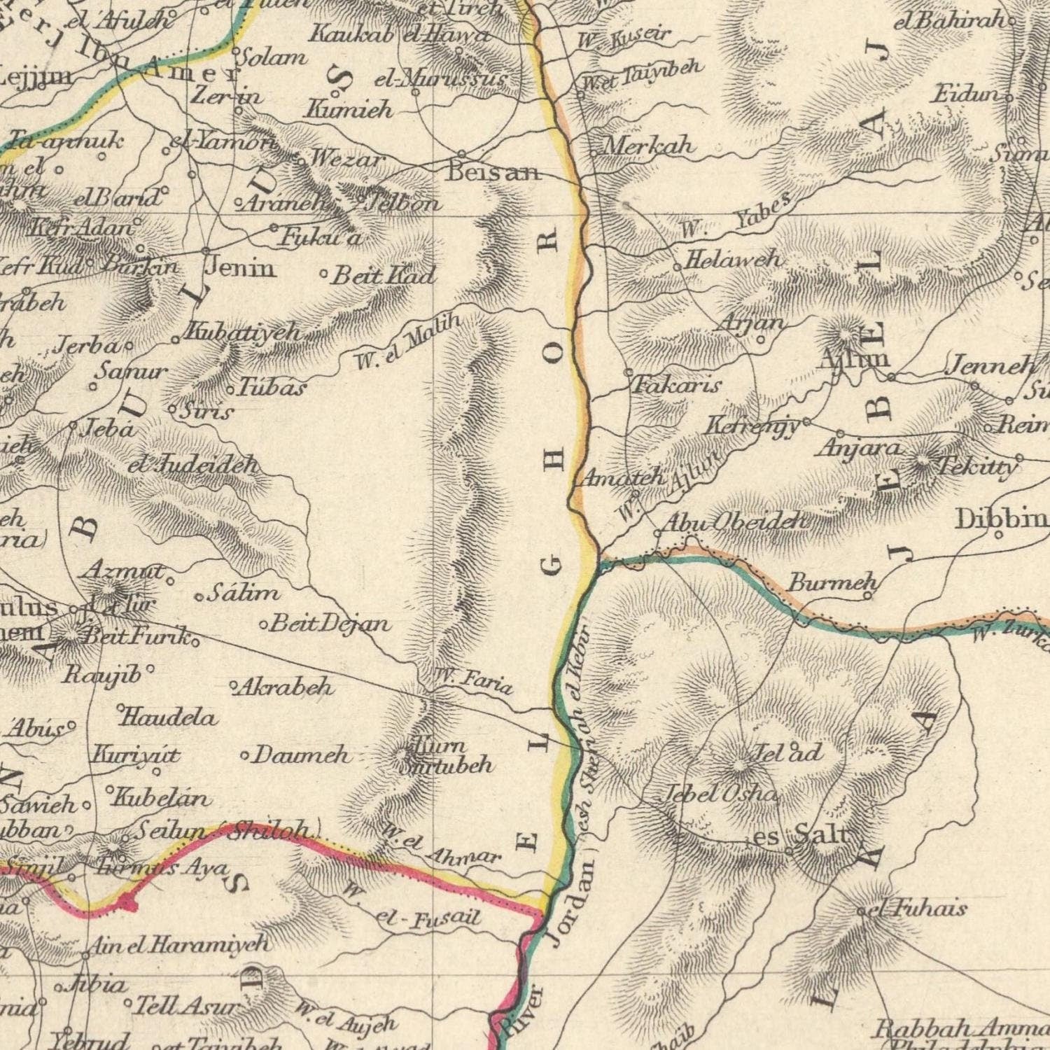 detail of the map from the centre 