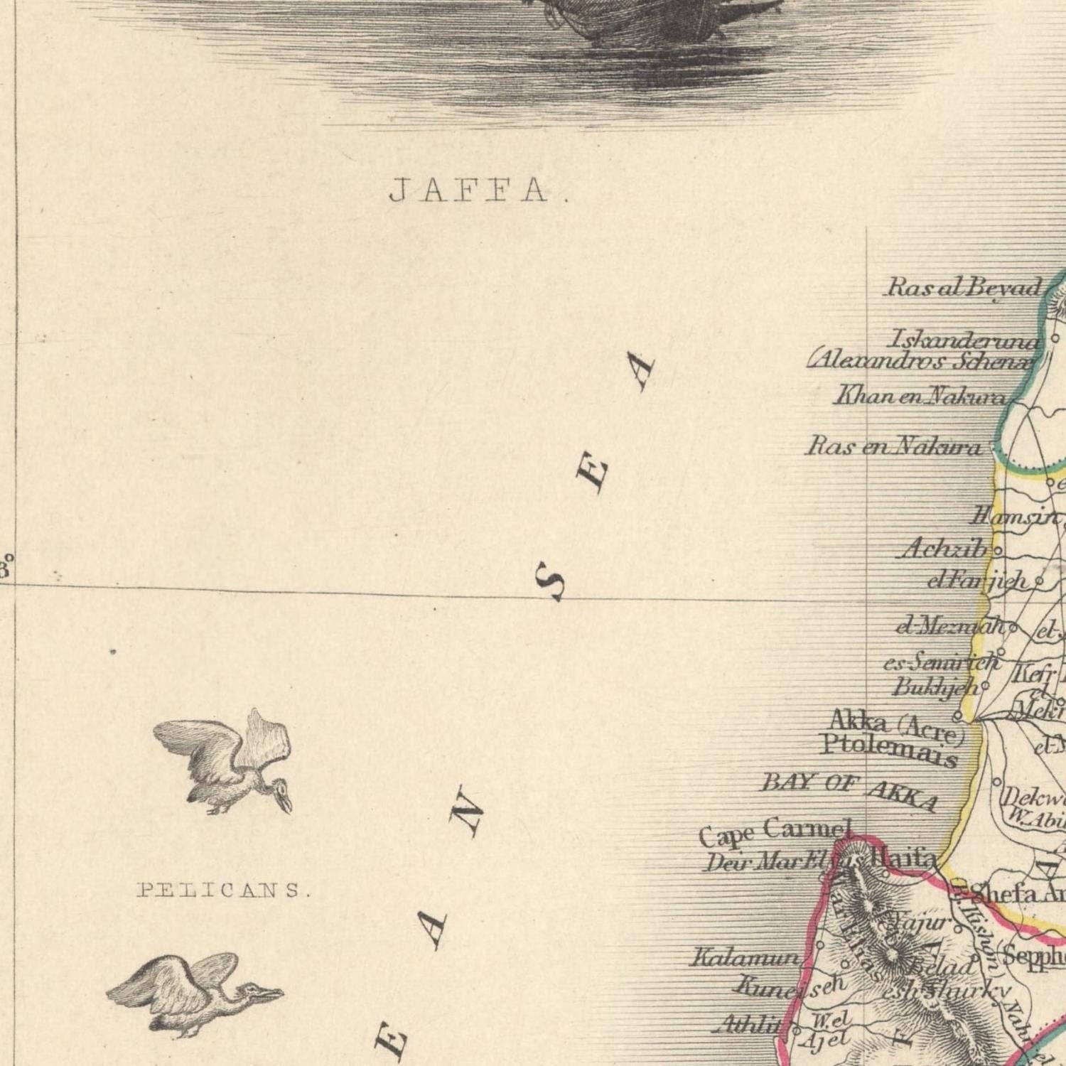 detail of the map from the centre left