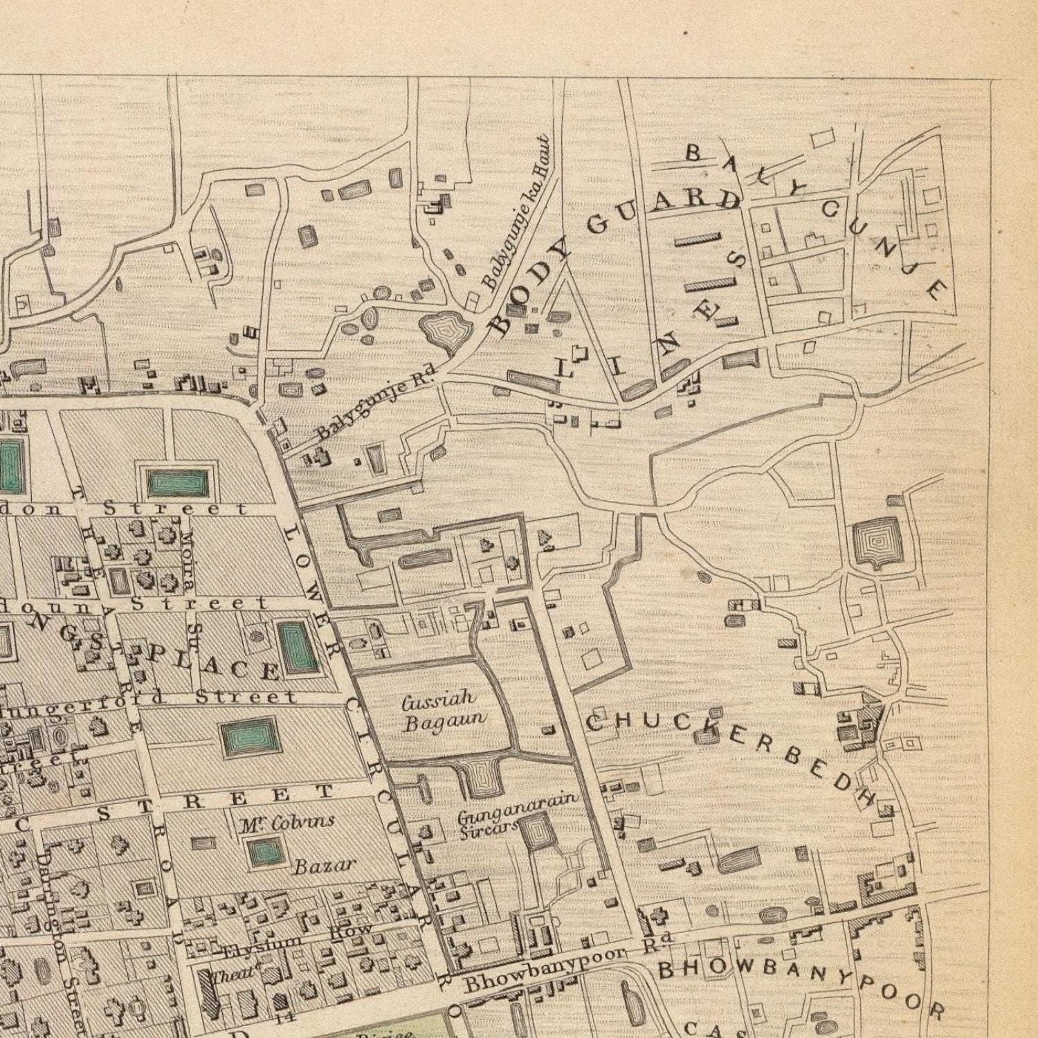 detail of the map from the top right corner