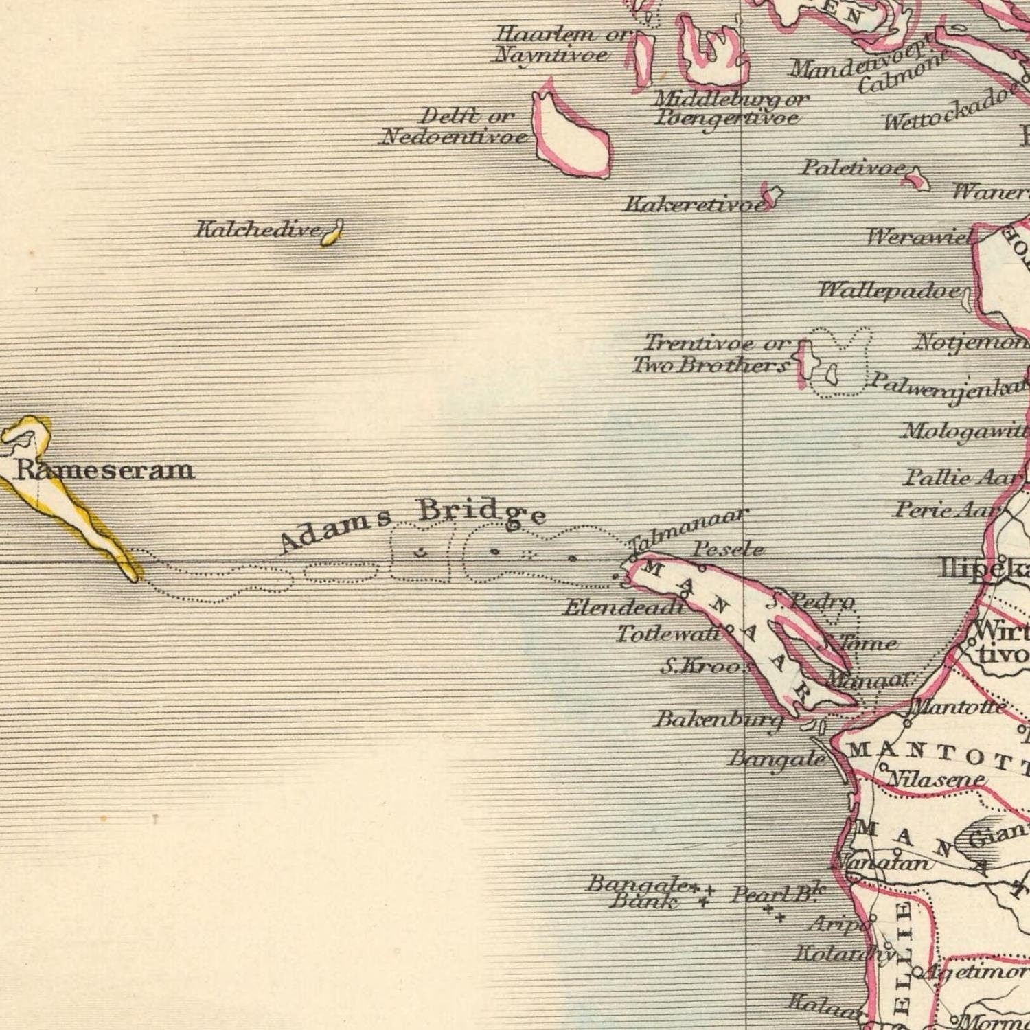 detail of the map from the centre left