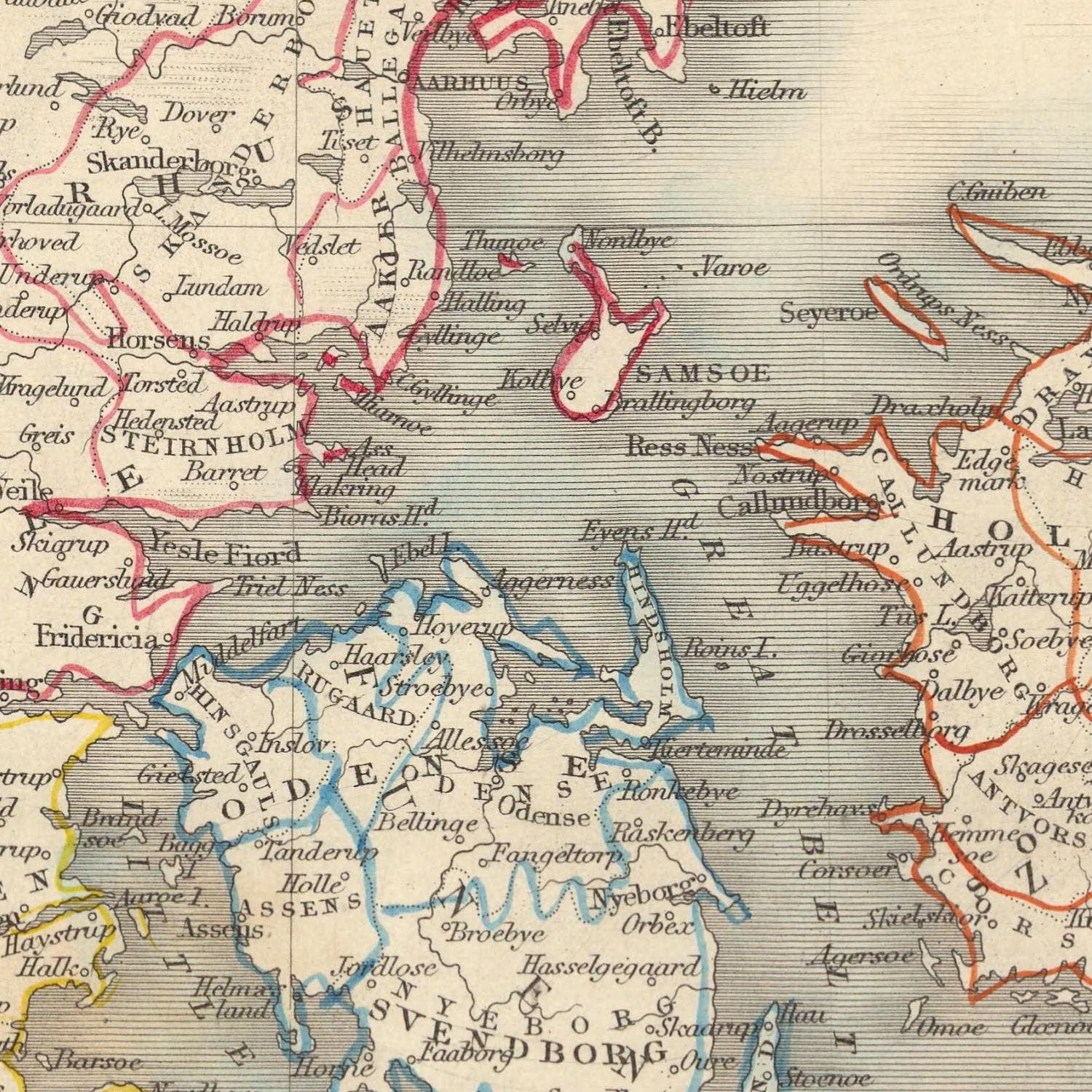 detail of the map from the centre 