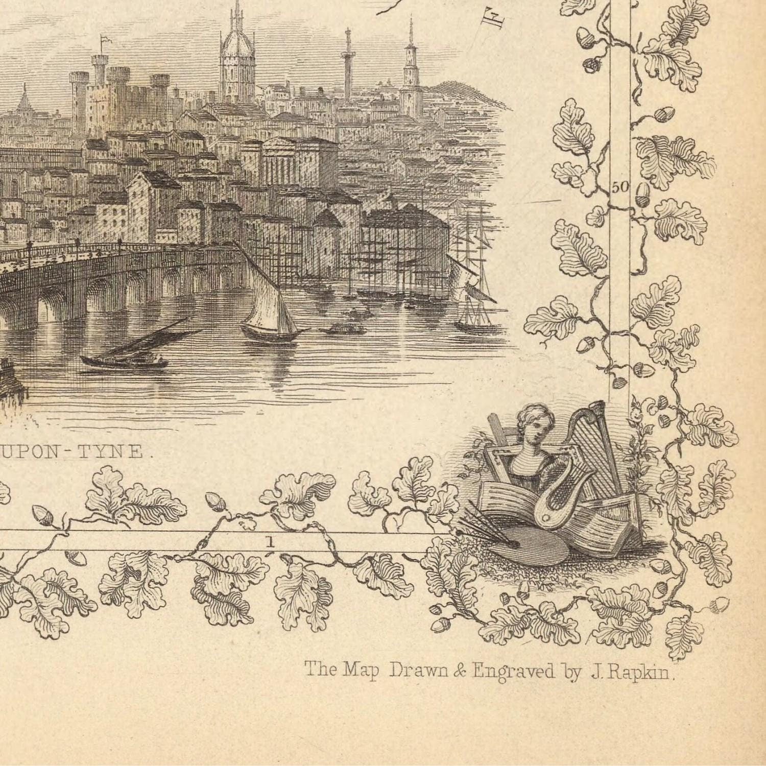 detail of the map from the bottom right corner
