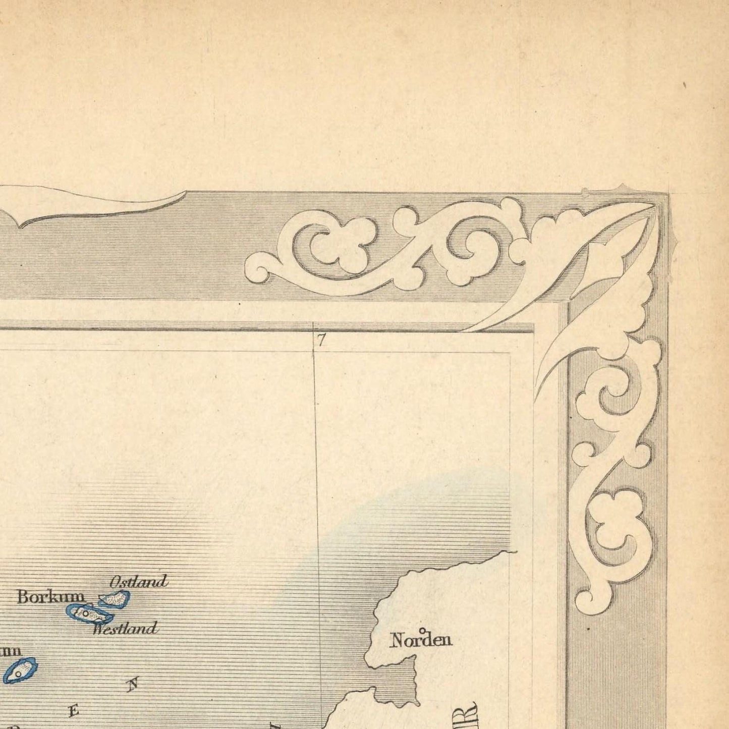 detail of the map from the top right corner