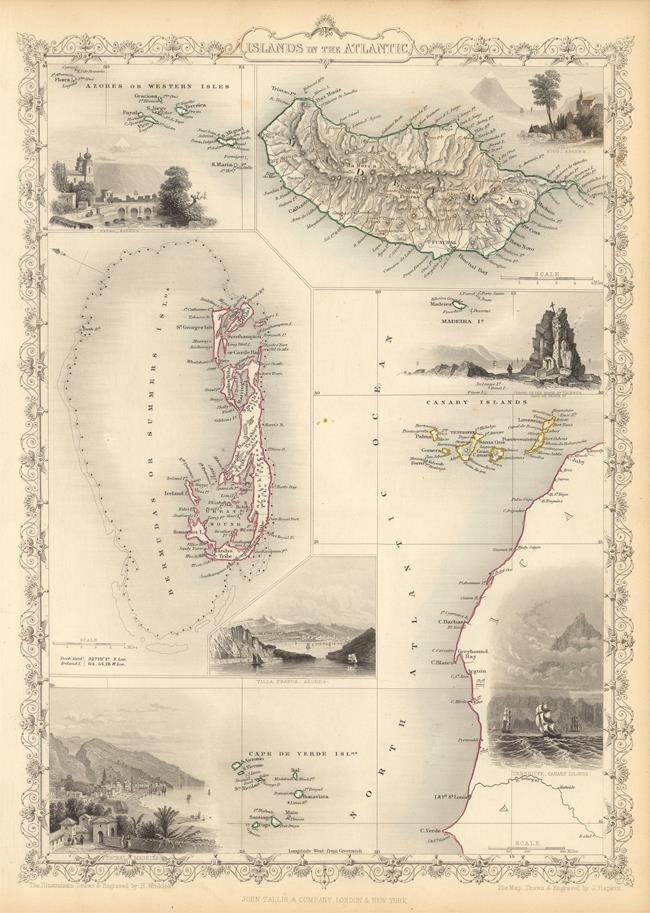 presentation of the map reproduction without a frame