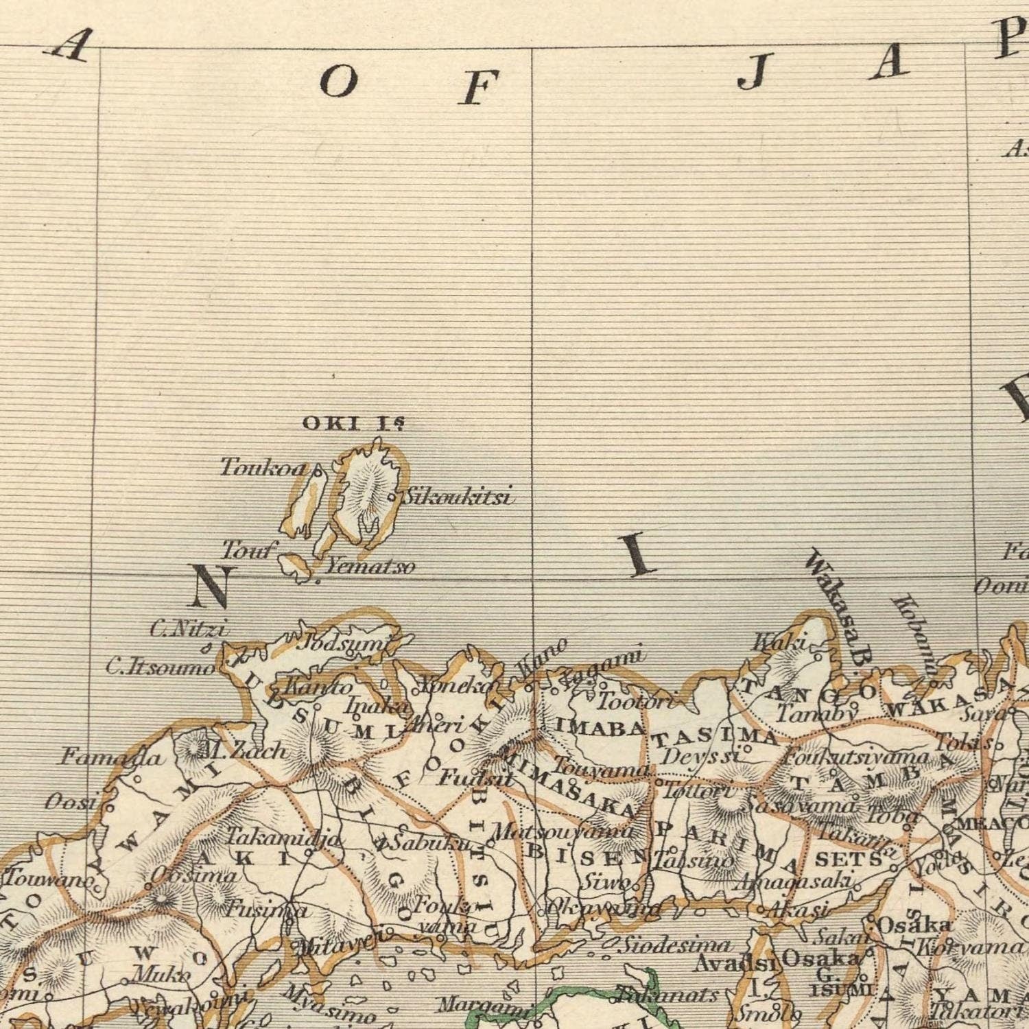 detail of the map from the centre 