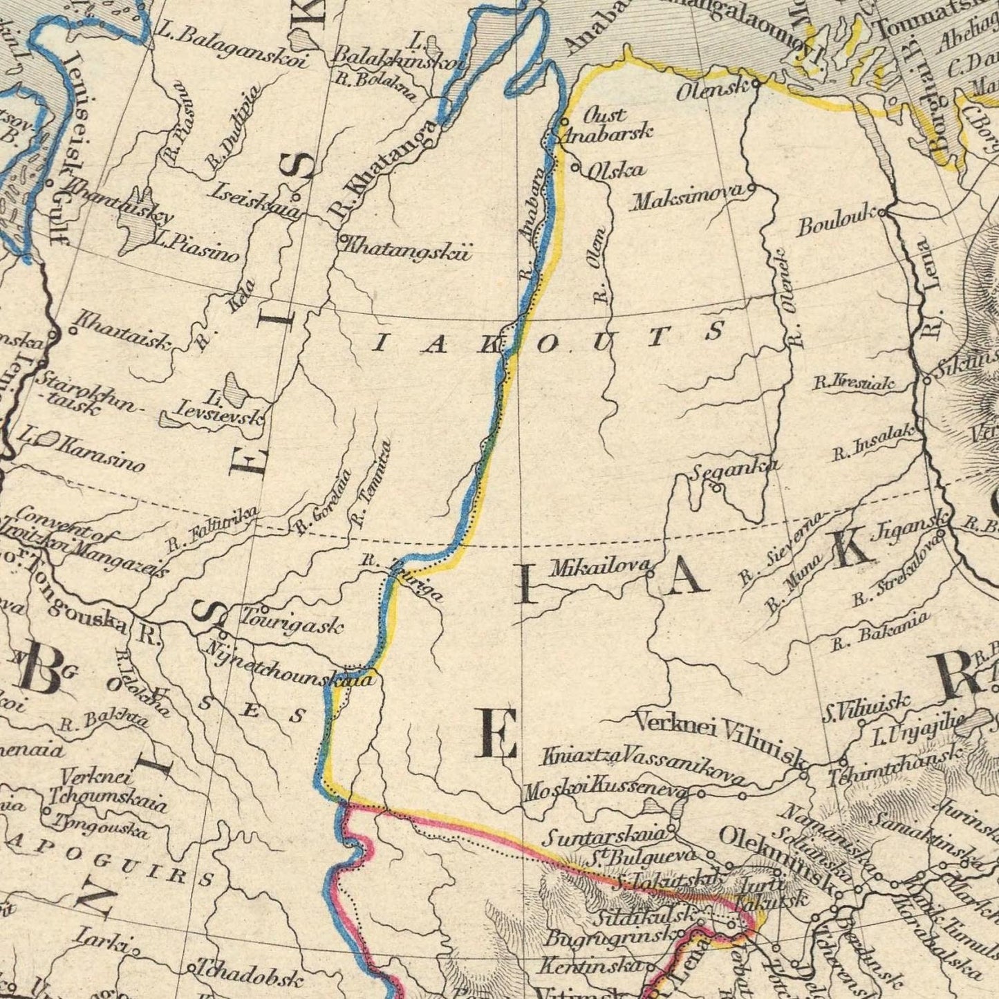 detail of the map from the centre 