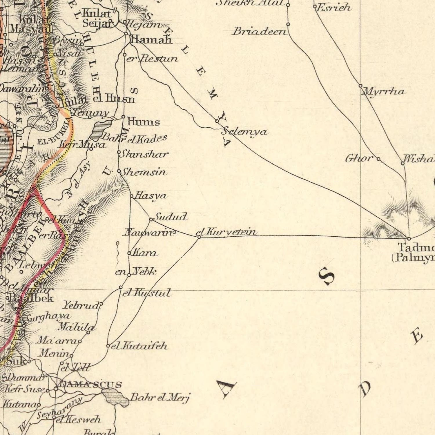 detail of the map from the centre 