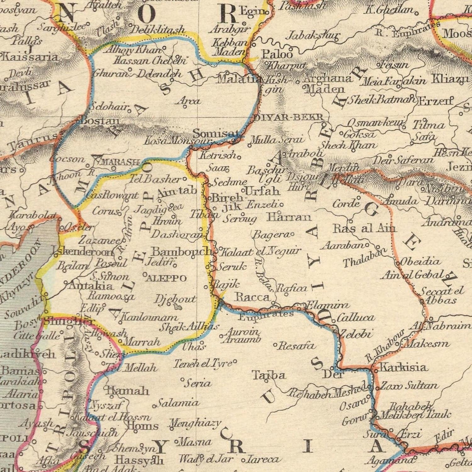 detail of the map from the centre 