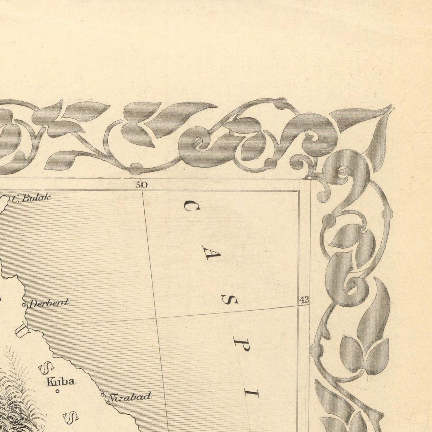 detail of the map from the top right corner