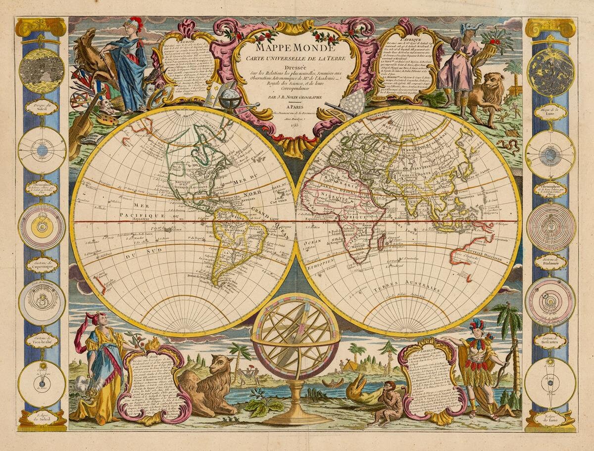 presentation of the map reproduction without a frame