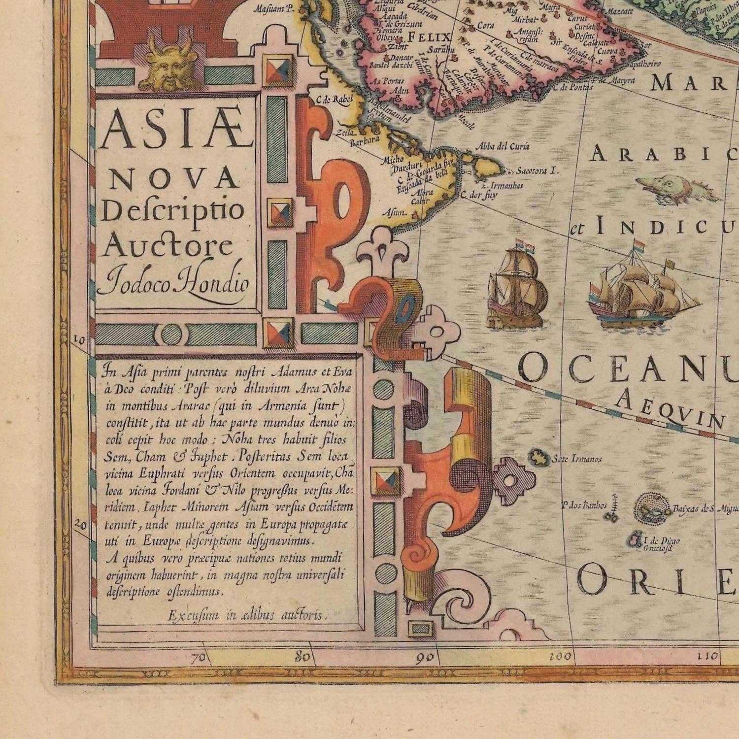 detail of the map from the bottom left corner