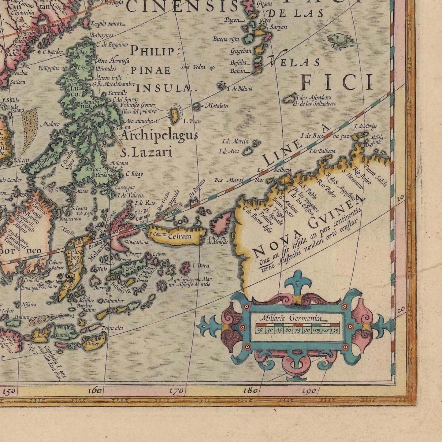 detail of the map from the bottom right corner