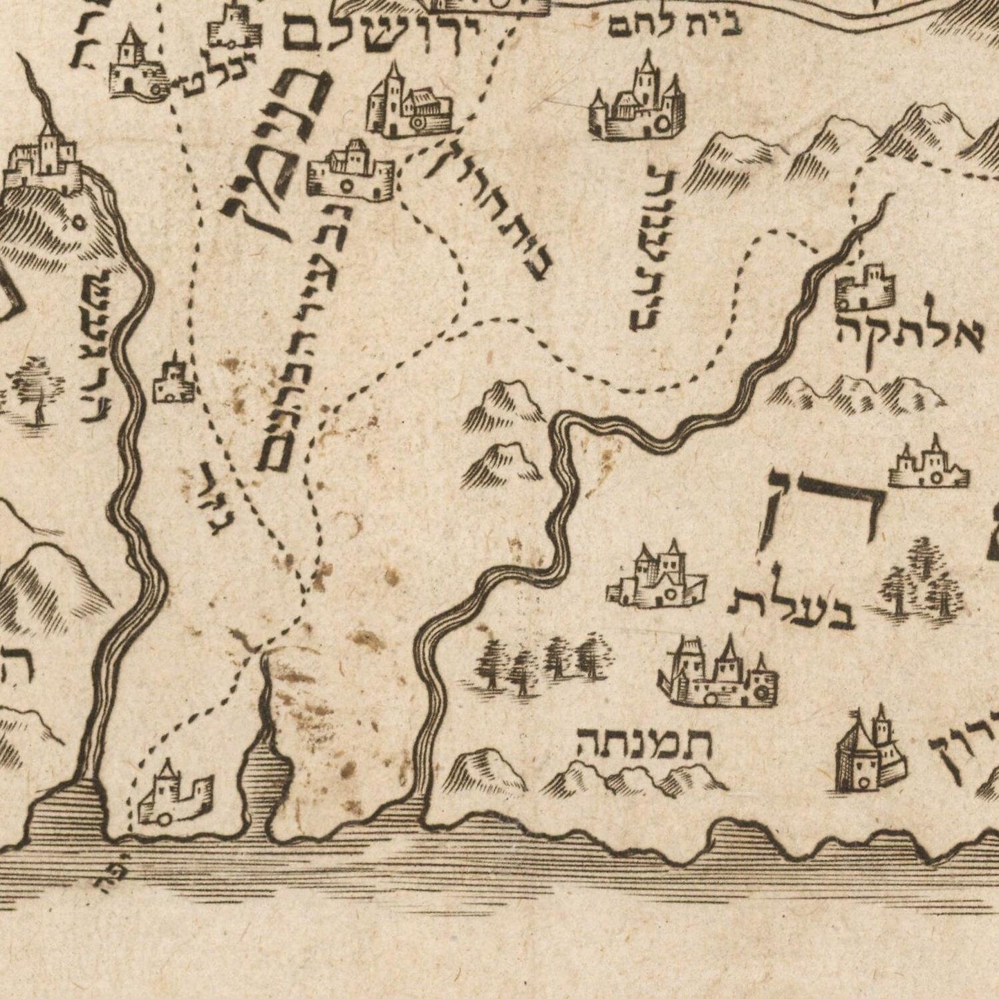 detail of the map from the centre 