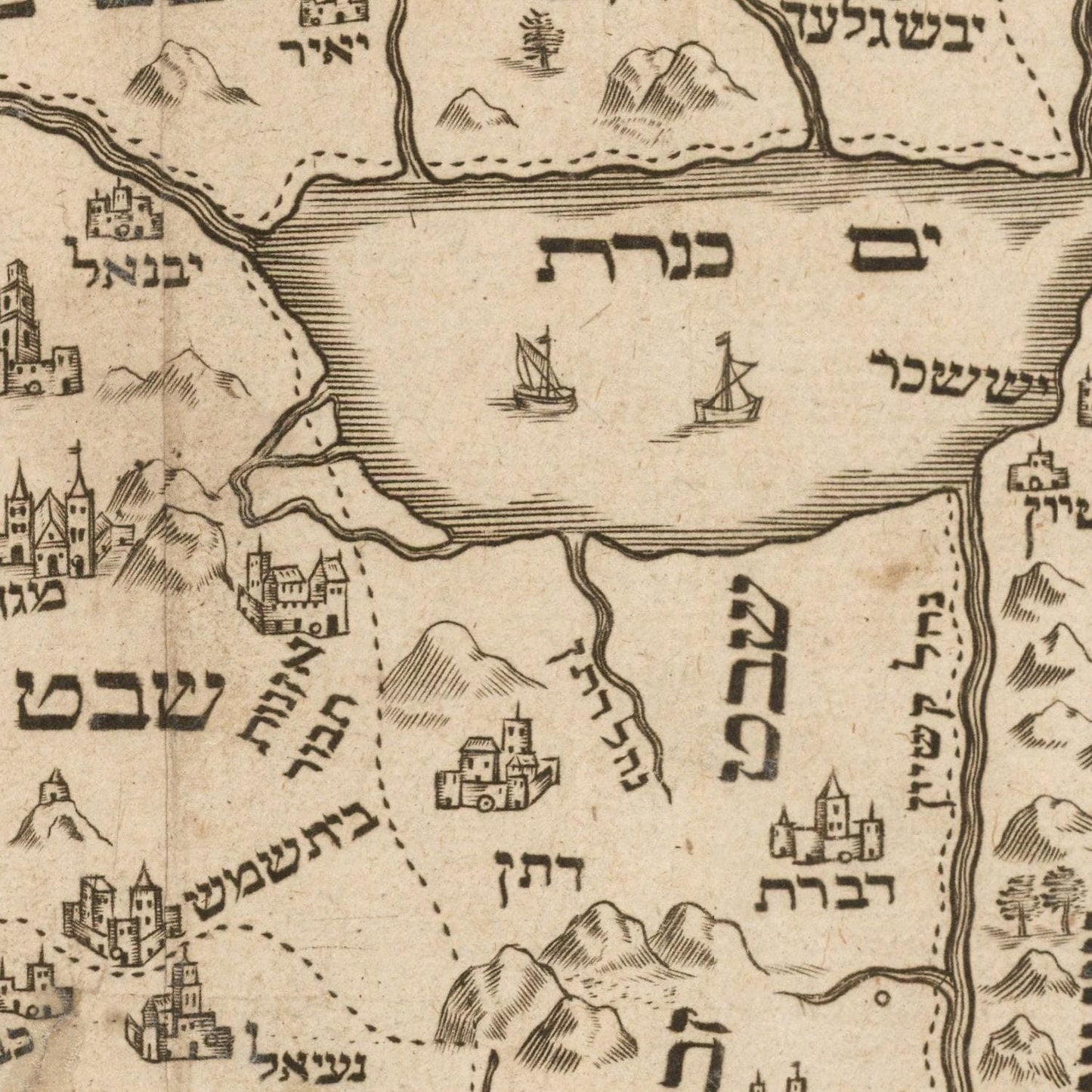 detail of the map from the centre left