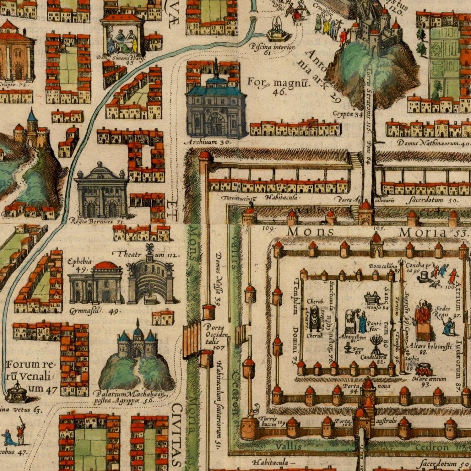 detail of the map from the centre 