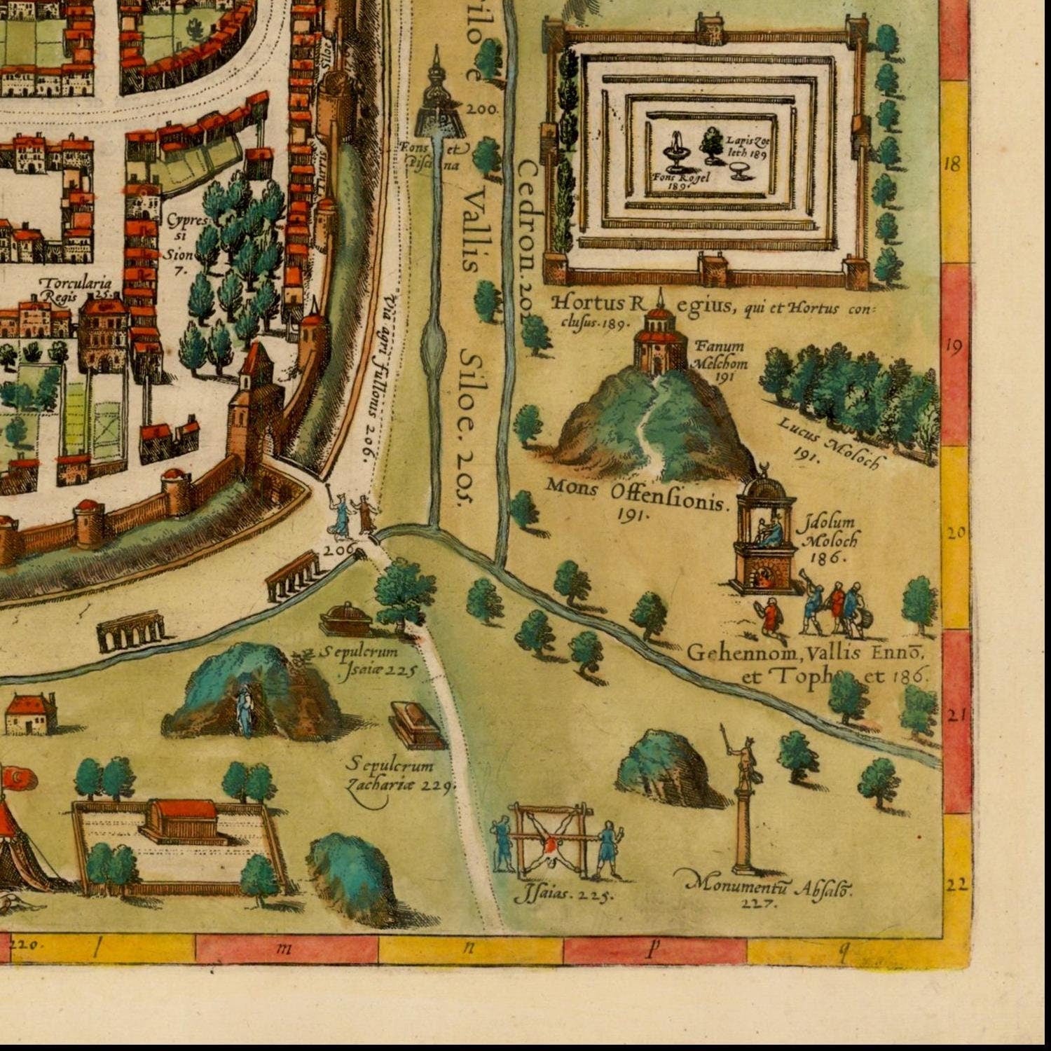 detail of the map from the bottom right corner