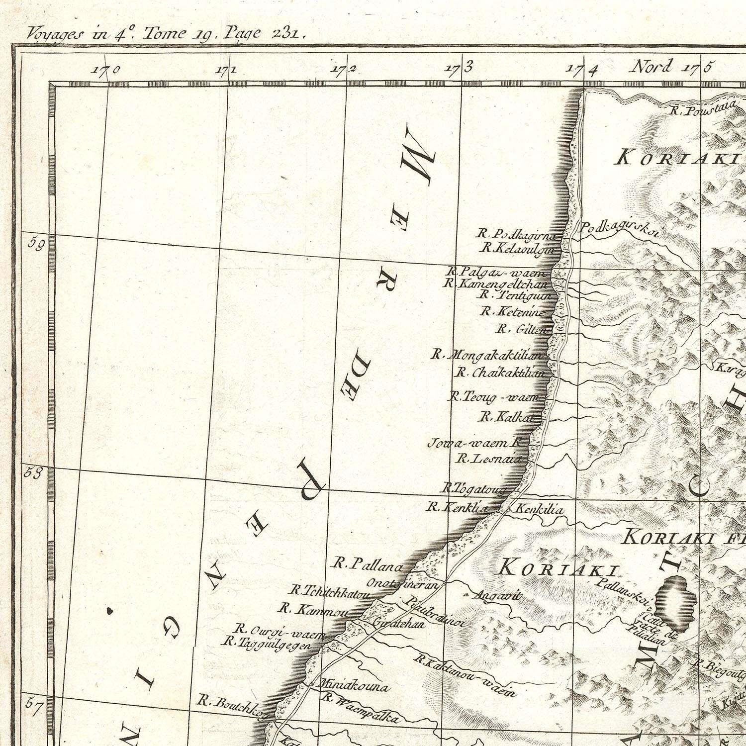 detail of the map from the top left corner