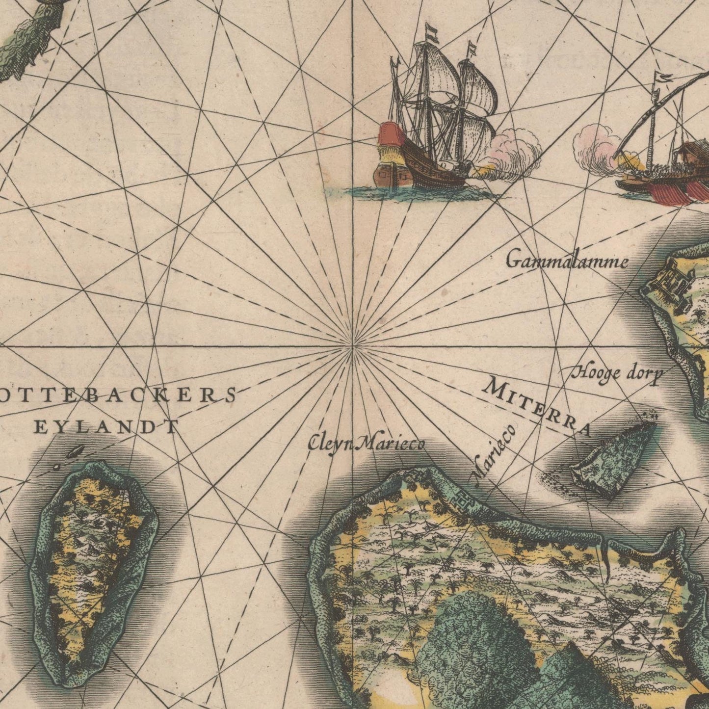 detail of the map from the centre 