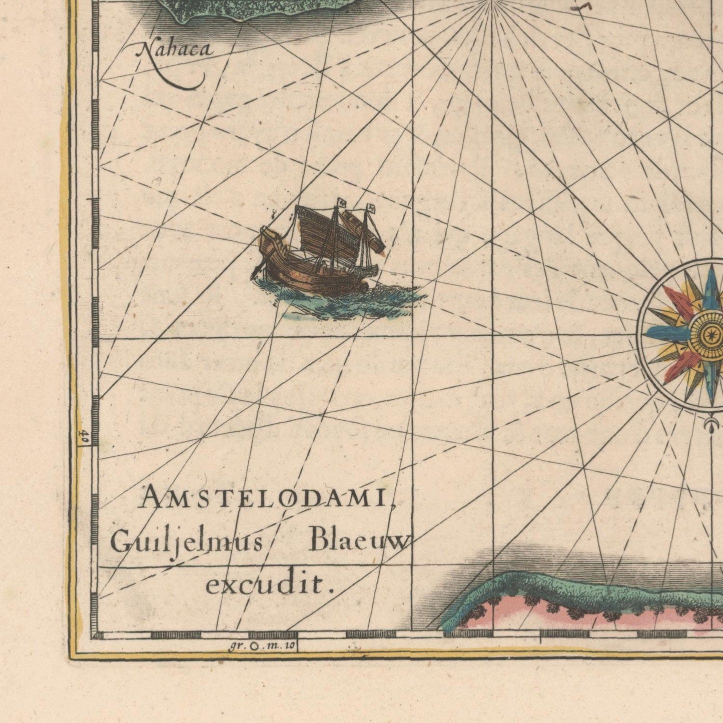 detail of the map from the bottom left corner