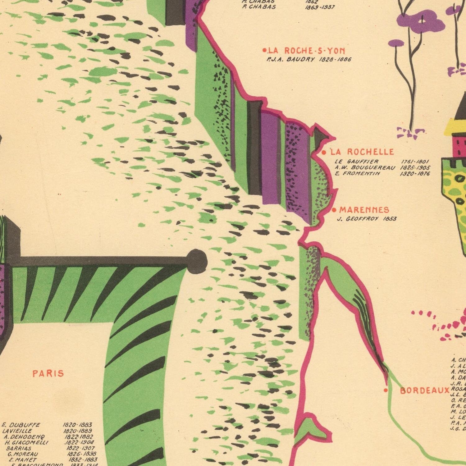 detail of the map from the centre left