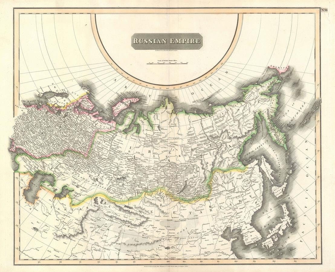 presentation of the map reproduction without a frame