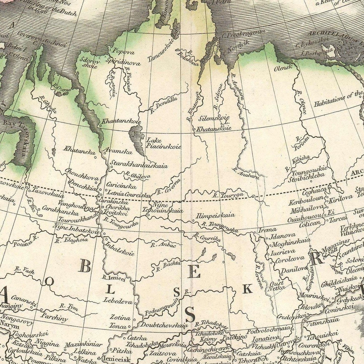 detail of the map from the centre 