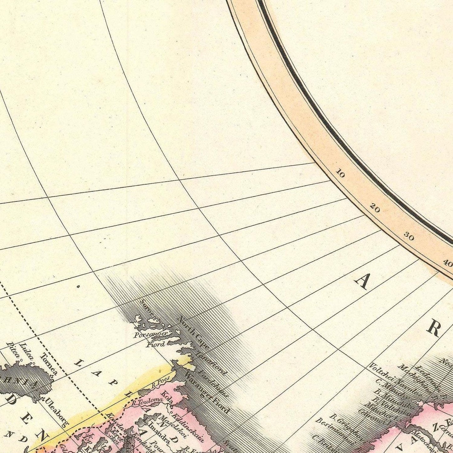 detail of the map from the centre left