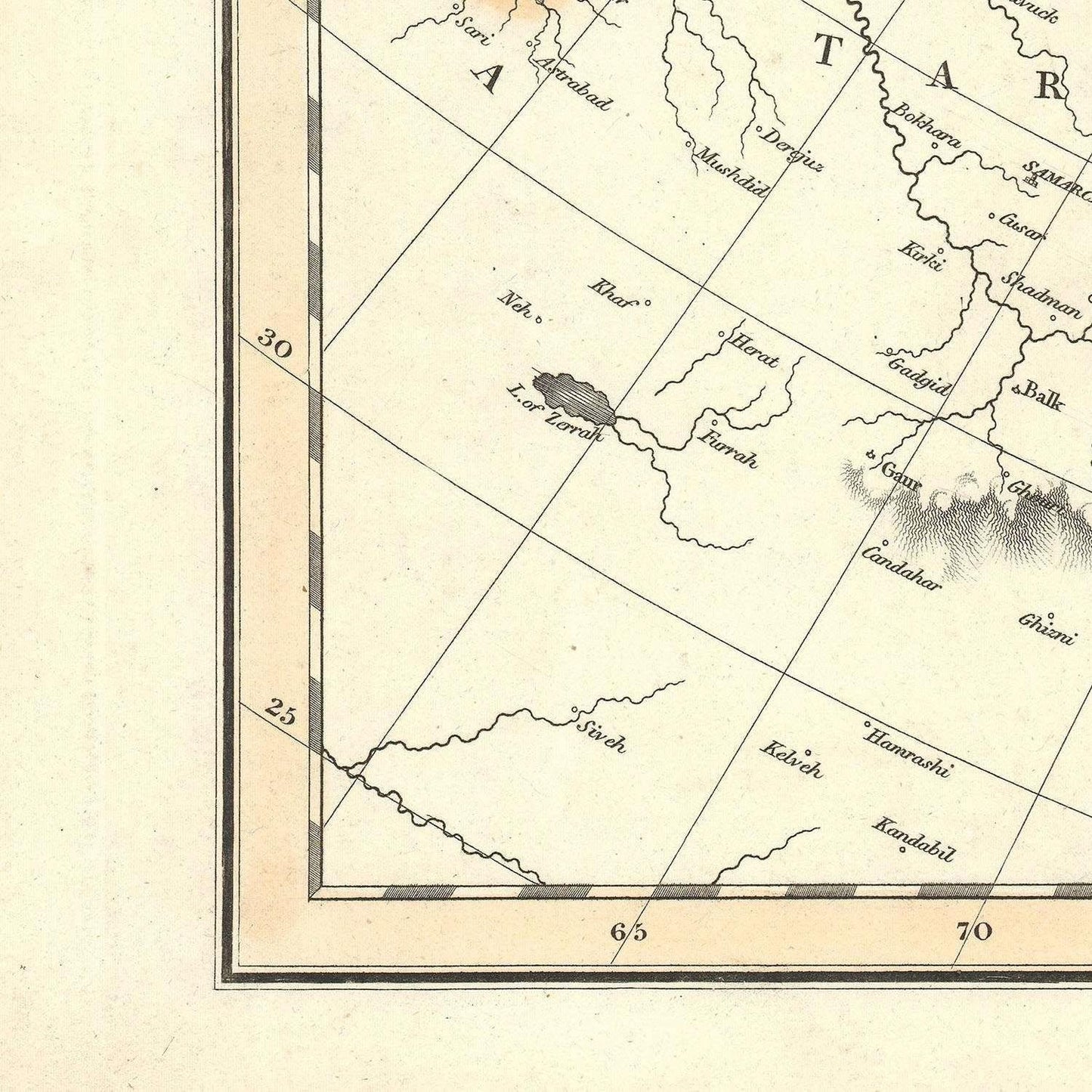 detail of the map from the bottom left corner