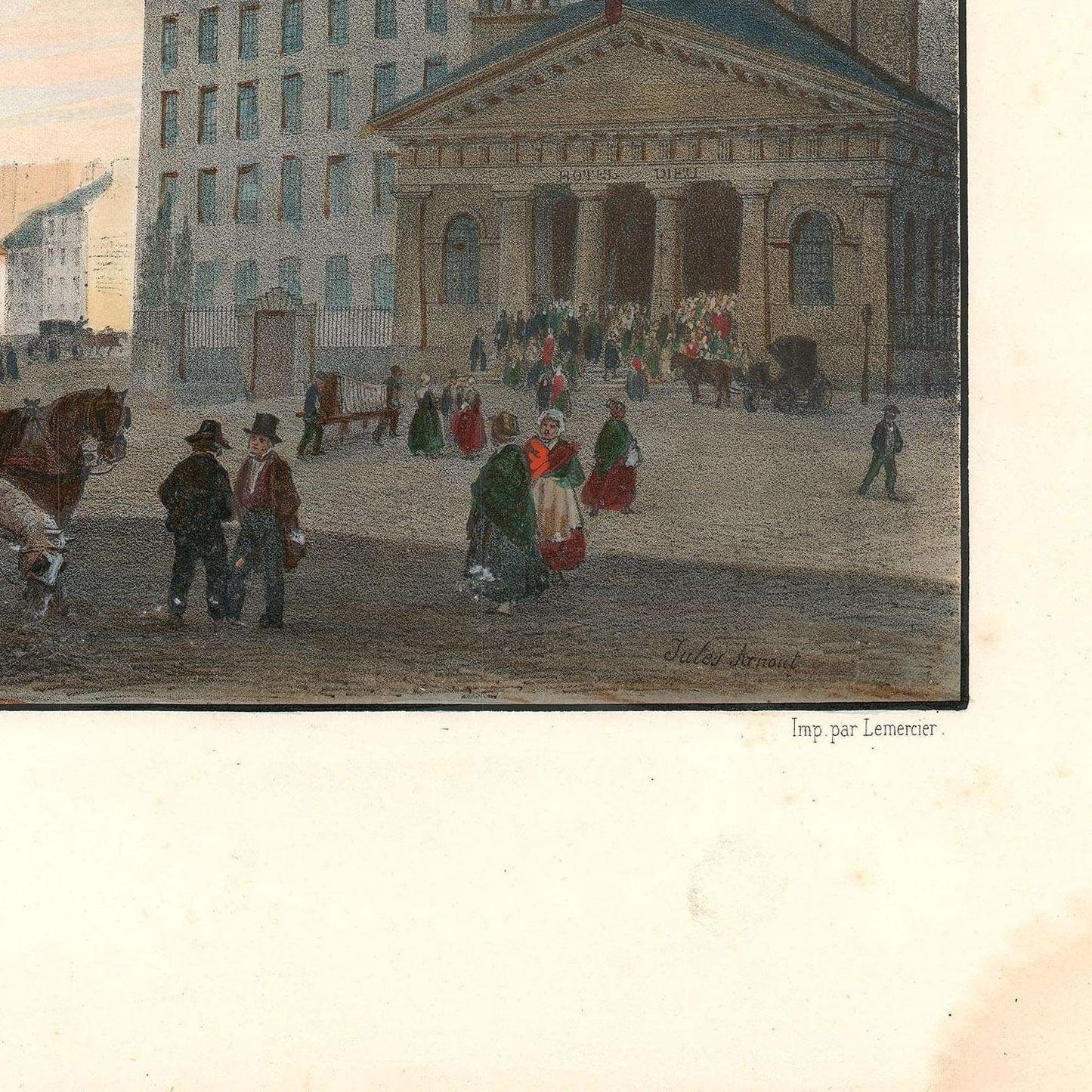 detail of the engraving reproduction from the bottom right corner