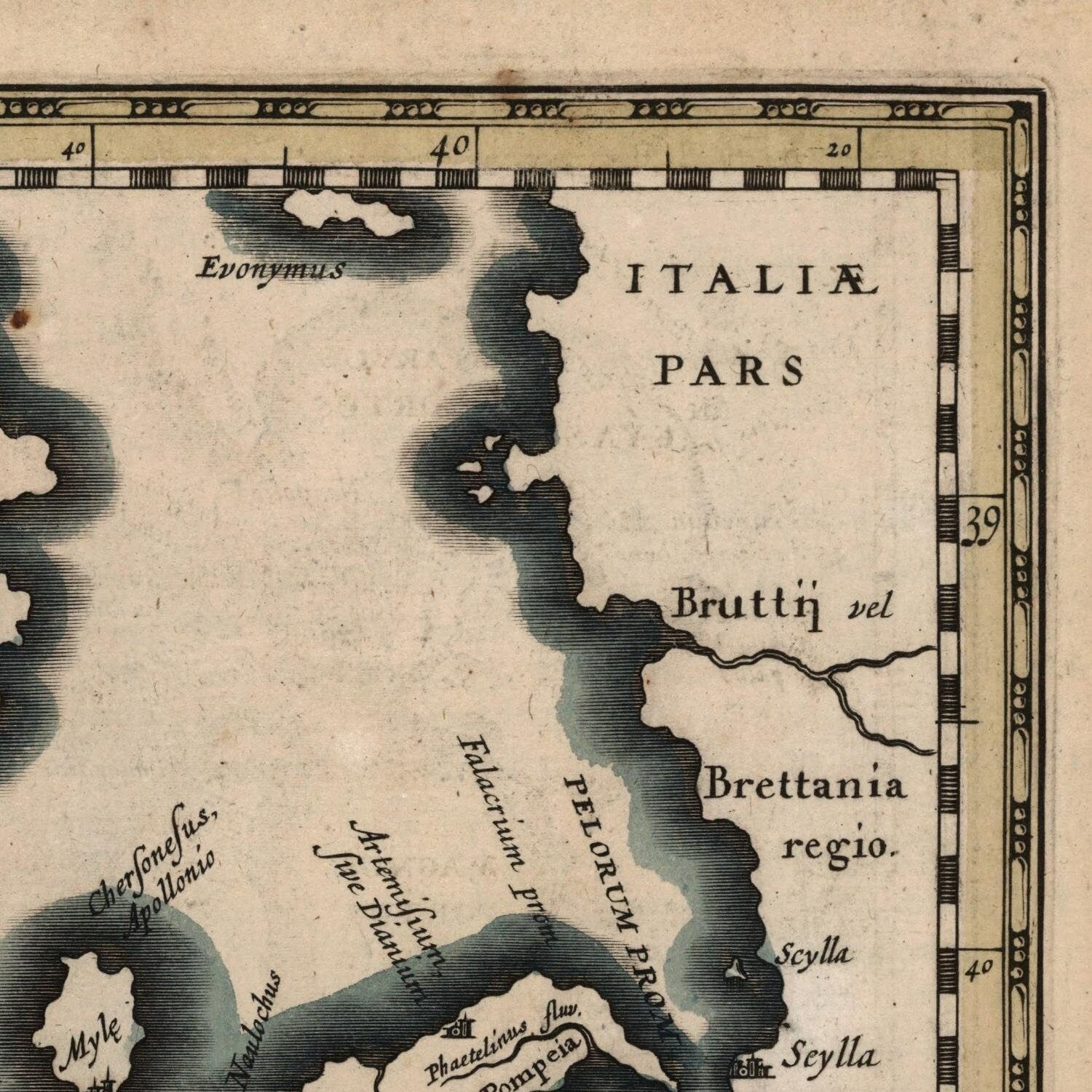 detail of the map from the top right corner