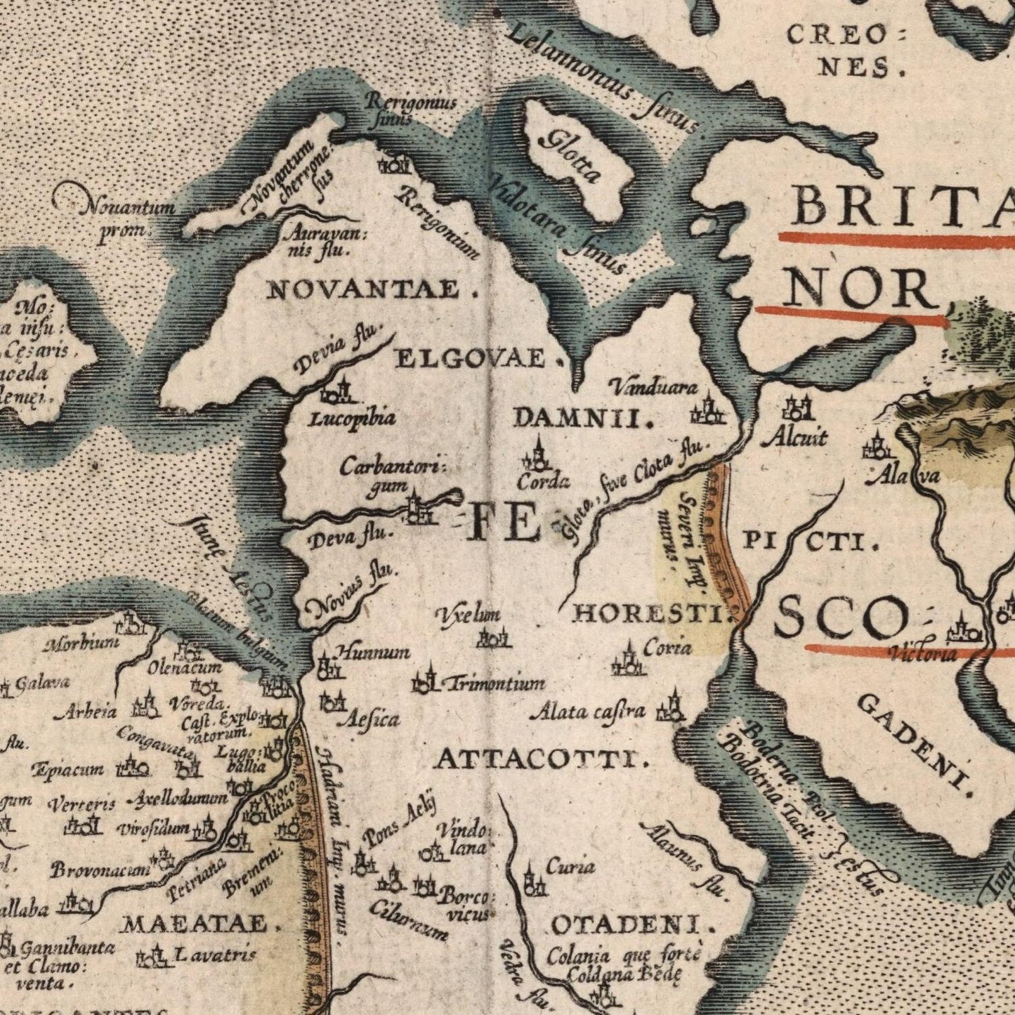 detail of the map from the centre 