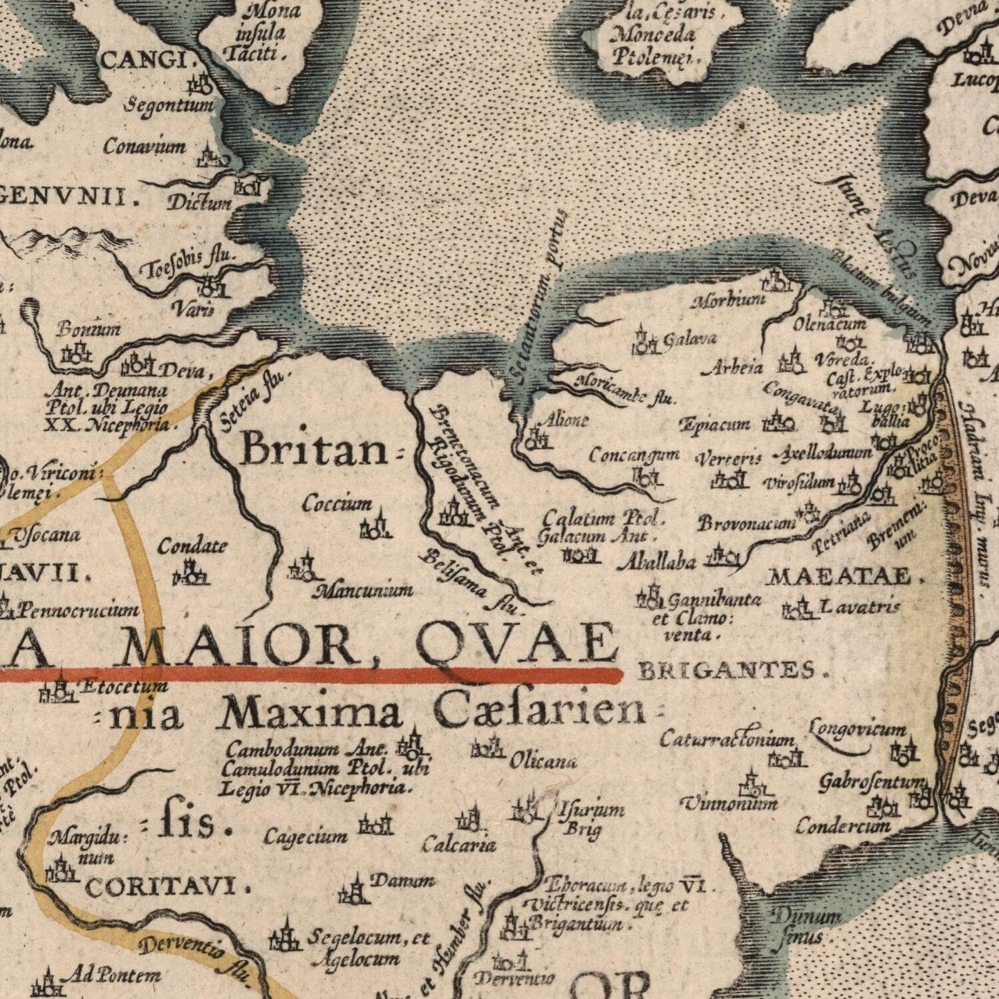 detail of the map from the centre left