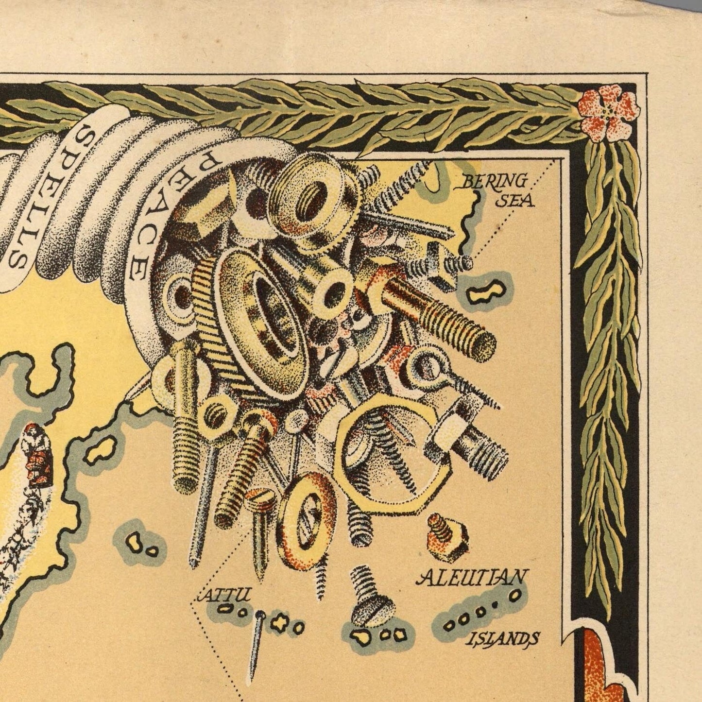 detail of the map from the top right corner