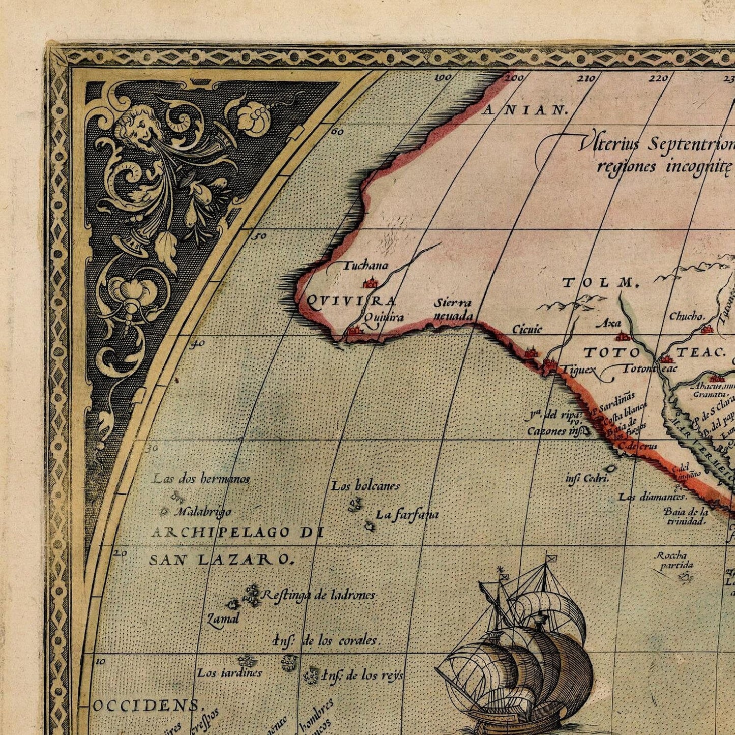 detail of the map from the top left corner