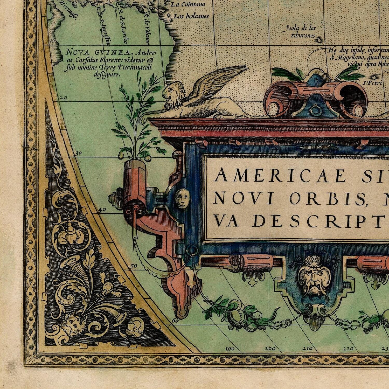 detail of the map from the bottom left corner