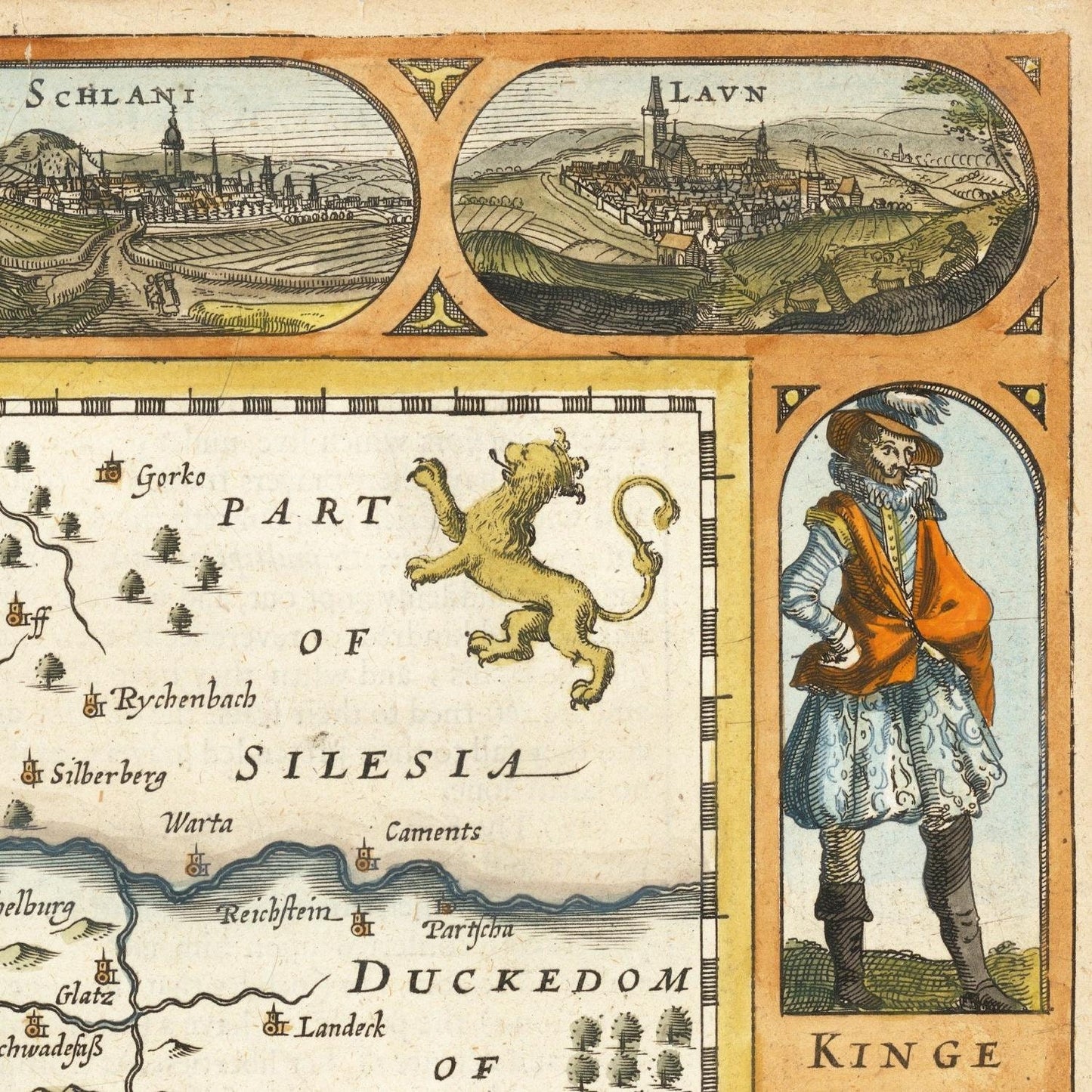 detail of the map from the top right corner