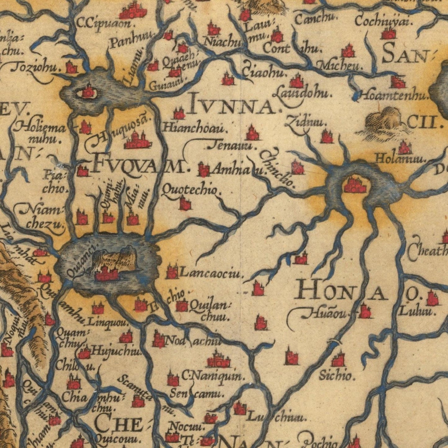 detail of the map from the centre 