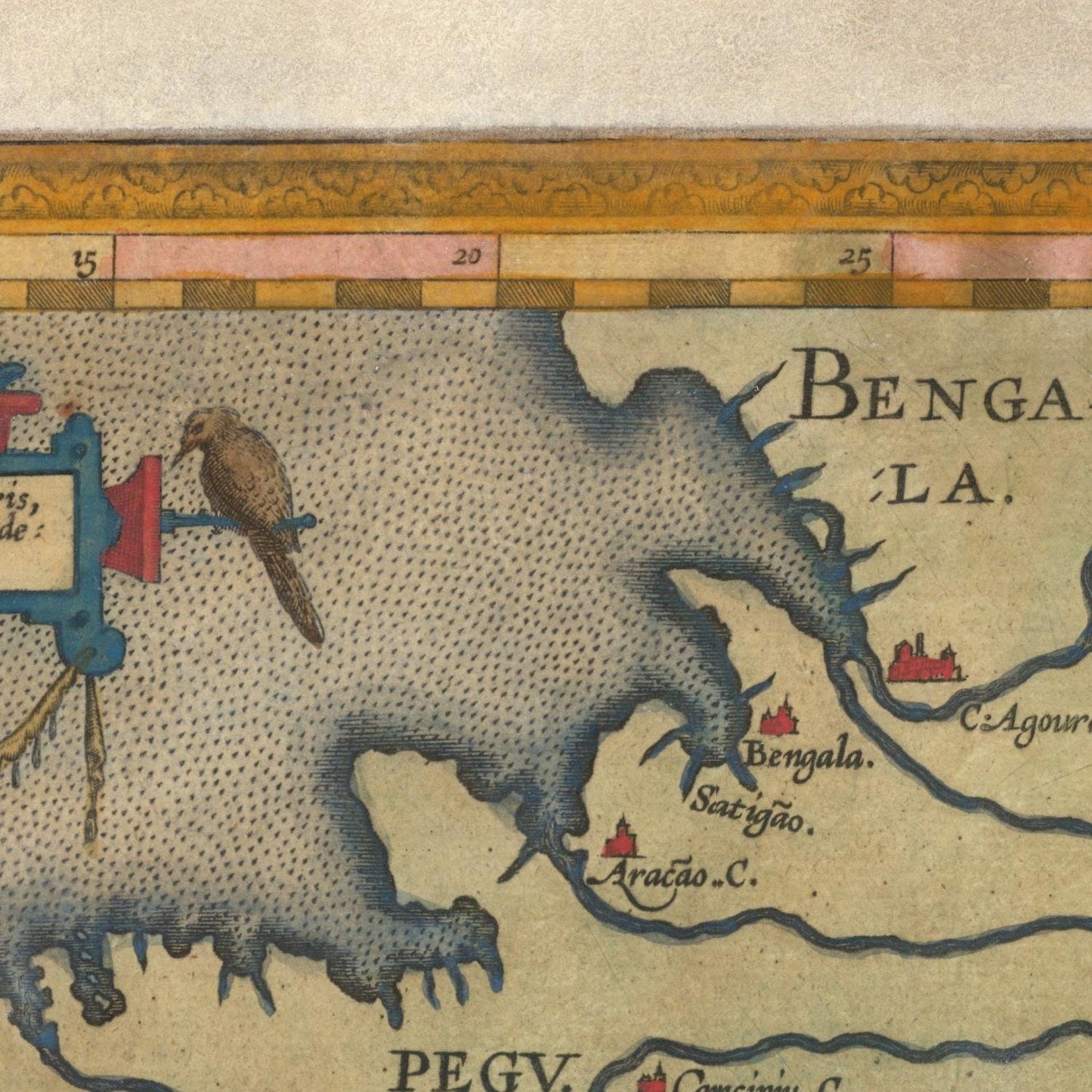 detail of the map from the centre left