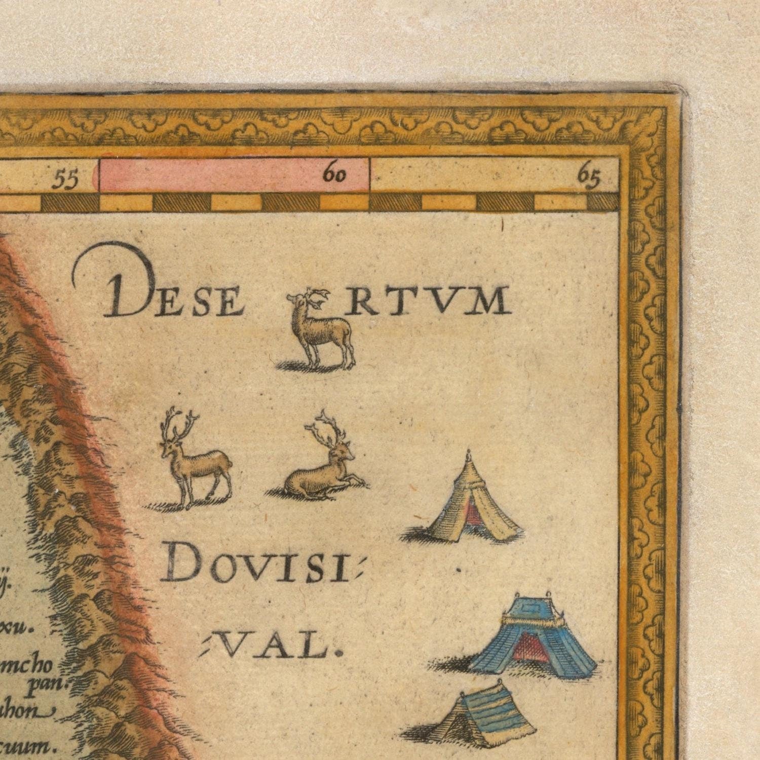 detail of the map from the top right corner