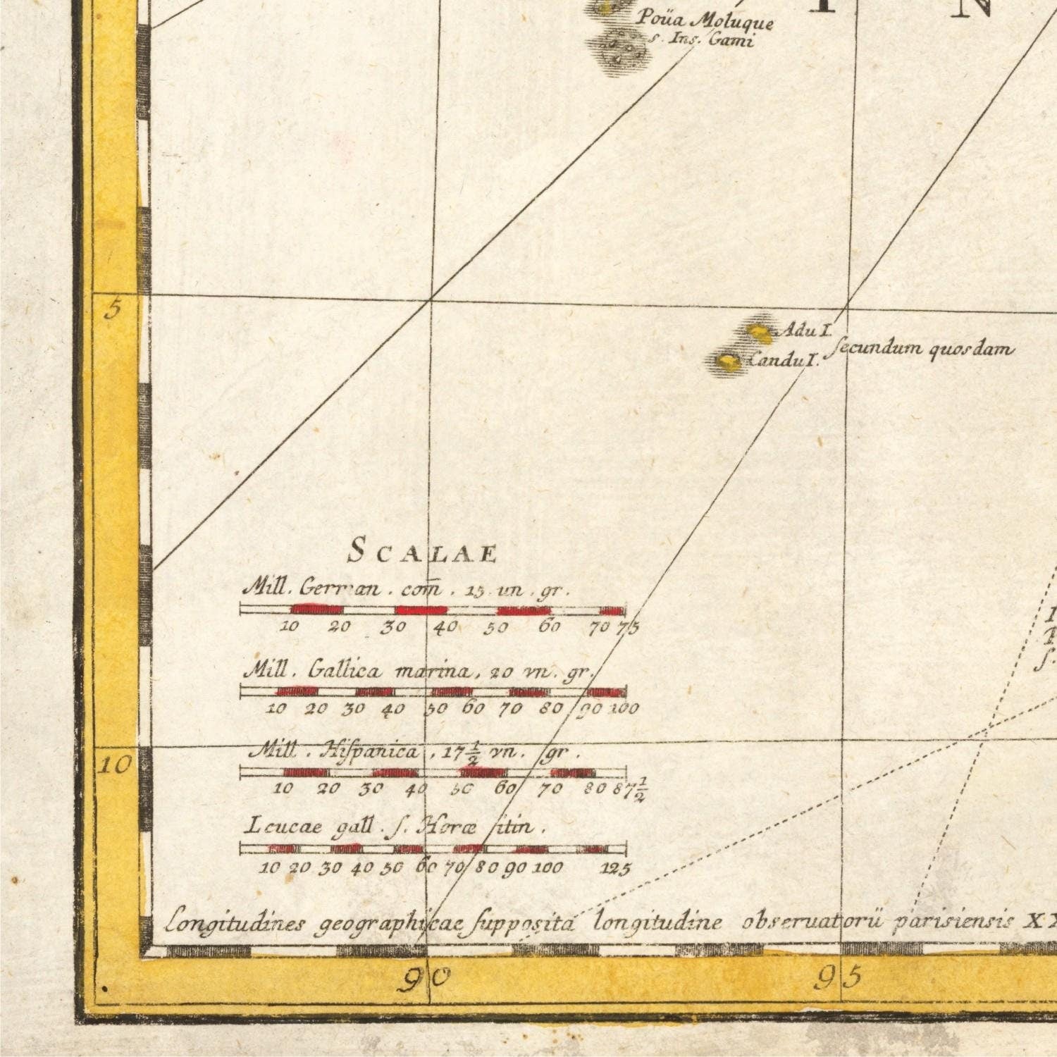 detail of the map from the bottom left corner