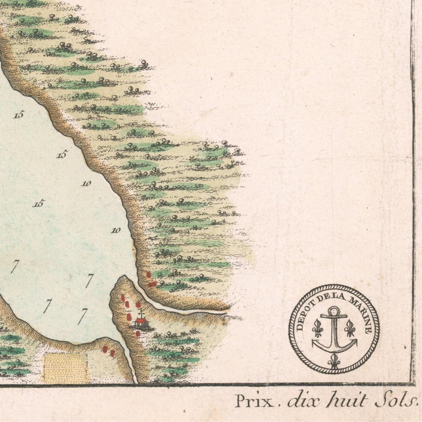 detail of the map from the bottom right corner