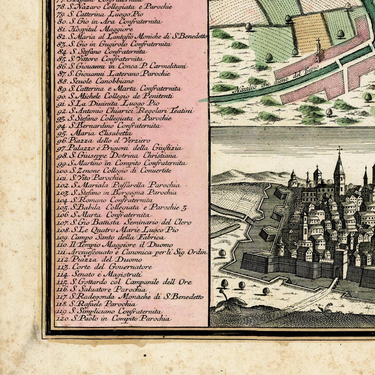 detail of the map from the bottom left corner